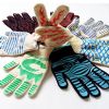 cotton liner bbq oven heat resistant gloves with silicone grip